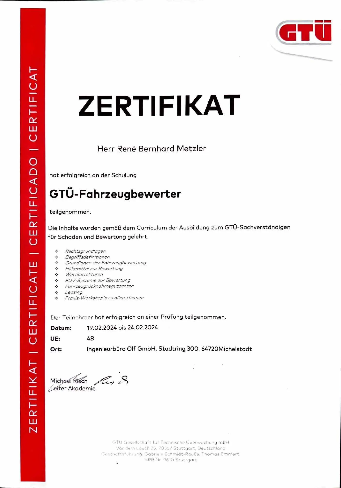 GTUe-Fahrzeugbewerter